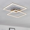 THARA Ceiling Light LED matt nickel, 2-light sources, Remote control