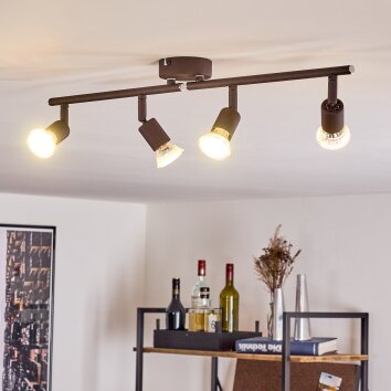 PLANES Ceiling Light LED rust-coloured, 4-light sources