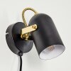 RIALEY Wall Light brass, black, 1-light source