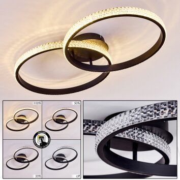 MELOSA Ceiling Light LED black, white, 1-light source