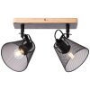 Brilliant WHOLE Spotlight Dark wood, black, 2-light sources