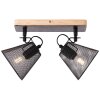 Brilliant WHOLE Spotlight Dark wood, black, 2-light sources