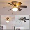 TRILLO ceiling fan grey, matt nickel, white, 1-light source