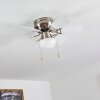 TRILLO ceiling fan grey, matt nickel, white, 1-light source