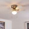 TRILLO ceiling fan grey, matt nickel, white, 1-light source