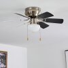 TRILLO ceiling fan grey, matt nickel, white, 1-light source