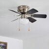 TRILLO ceiling fan grey, matt nickel, white, 1-light source