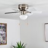TRILLO ceiling fan grey, matt nickel, white, 1-light source