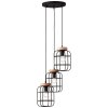 Brilliant GWEN Pendant Light Light wood, black, 3-light sources