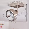 CHAGRES Ceiling Light matt nickel, 1-light source