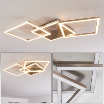 TORRES Ceiling Light LED matt nickel, 3-light sources