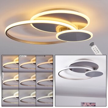 MANZANALESÂ  Ceiling Light LED chrome, silver, 1-light source, Remote control