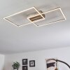 CHEKA Ceiling Light LED matt nickel, 2-light sources, Remote control