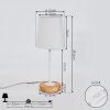 LEIRADO Table lamp Dark wood, white, 1-light source