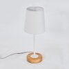 LEIRADO Table lamp Dark wood, white, 1-light source