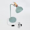 BREAMO Table lamp green, Dark wood, 1-light source