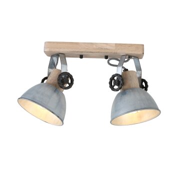 Steinhauer Gearwood Spotlight Light wood, matt nickel, 2-light sources