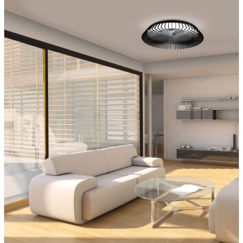 Mantra HIMALAYA ceiling fan LED black, 1-light source, Remote control