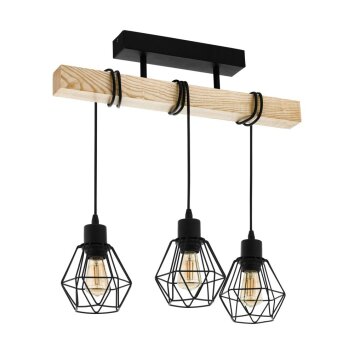 EGLO TOWNSHEND Ceiling Light brown, Light wood, black, 3-light sources