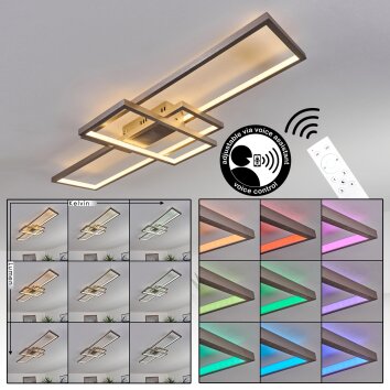 Momahaki Ceiling Light LED matt nickel, 1-light source, Remote control