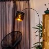 Arnoya arch lamp black, 1-light source, Fabric shade