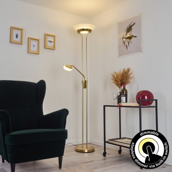 Mairoa Floor Lamp LED brass, 2-light sources