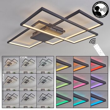 Momahaki Ceiling Light LED anthracite, 1-light source, Remote control