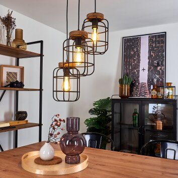 Husvik Pendant Light black, 3-light sources