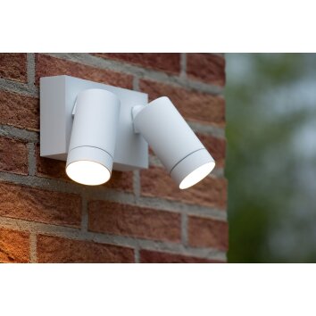 Lucide TAYLOR Outdoor Wall Light white, 2-light sources, Motion sensor