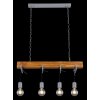 Globo LUDI Pendant Light grey, Dark wood, 4-light sources