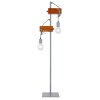 Globo LUDI Floor Lamp grey, Dark wood, 2-light sources