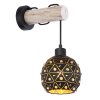 Globo JODIE Wall Light Light wood, black, 1-light source