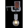 Globo LUDI Wall Light grey, Dark wood, 1-light source