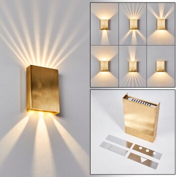 Benin Wall Light LED brass, 2-light sources