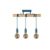 Lucide POLA Pendant Light blue, Light wood, 3-light sources