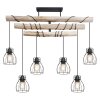 Globo MINA Ceiling Light Light wood, black, 6-light sources