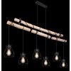 Globo MINA Pendant Light Light wood, black, 6-light sources