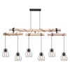 Globo MINA Pendant Light Light wood, black, 6-light sources