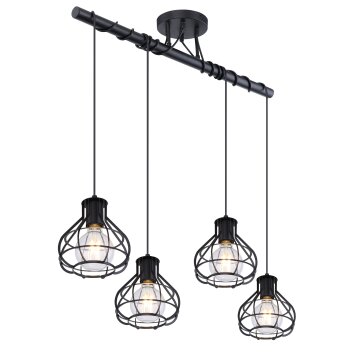 Globo CLASTRA Ceiling Light black, 4-light sources