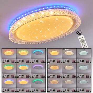 Fondaco Ceiling Light LED white, 1-light source, Remote control, Colour changer