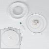 Roseto Ceiling Light LED chrome, transparent, clear, white, 1-light source, Remote control