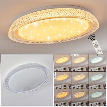 Feletto Ceiling Light LED transparent, clear, white, 1-light source, Remote control