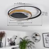 Trapani Ceiling Light LED gold, black, 1-light source, Remote control, Colour changer