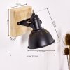 TINA Wall Light Dark wood, black, 1-light source