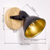 TINA Wall Light Dark wood, black, 1-light source