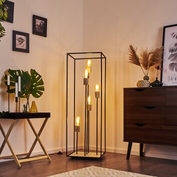 Salla Floor Lamp Dark wood, black, 5-light sources