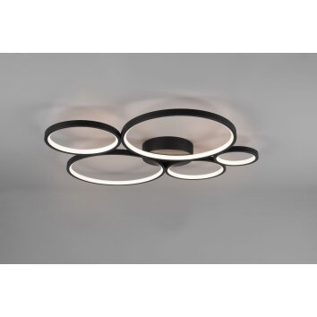 Trio Rondo Ceiling Light LED black, 1-light source