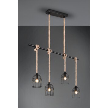 Reality Wodan Pendant Light brown, black, 4-light sources