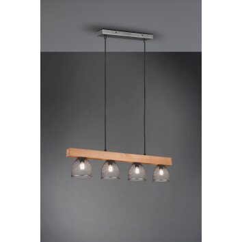 Reality Cestino Pendant Light dark brown, matt nickel, 4-light sources