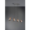 Trio Gaya Pendant Light dark brown, matt nickel, 4-light sources